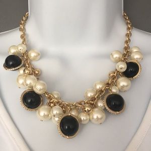 Charter Club Necklace Faux pearl black gold (N19)